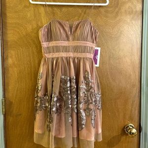 Hailey Logan By Adrianna Papell Blush Dress (Size 1/2)